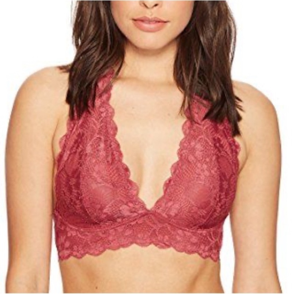 Free People Intimately Galloon Lace Halter Bralette Mauve - Small